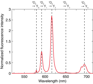 Figure 3. TRLFS spectrum of Eu3+-acetate complex.